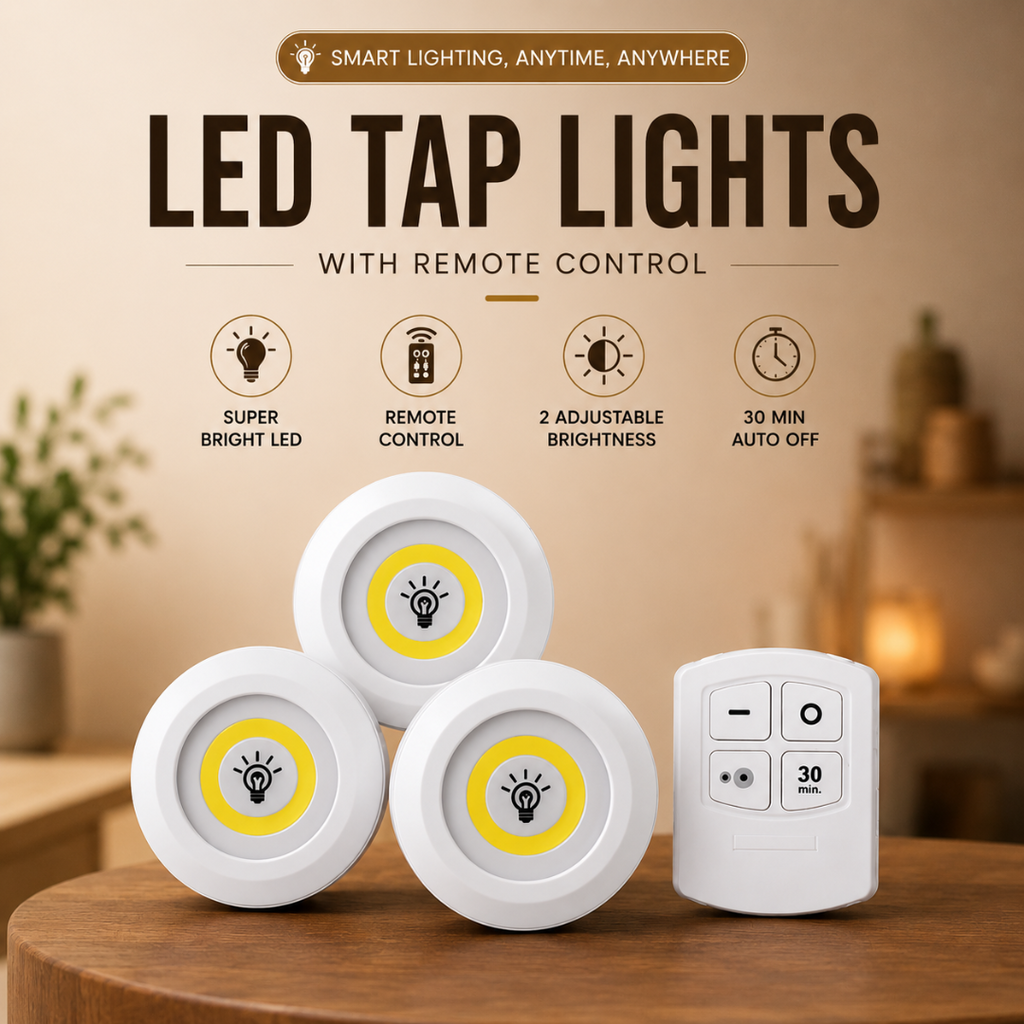 Set Of 3 Wireless Dimmable Remote-Control Light