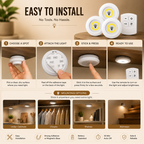 Set Of 3 Wireless Dimmable Remote-Control Light