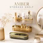 Amber Wall-Mounted Acrylic Bathroom Organizer Shelf