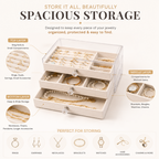 Velvet Acrylic 3 Layered Drawer Jewelry Organizer Drawer