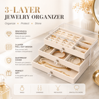 Velvet Acrylic 3 Layered Drawer Jewelry Organizer Drawer