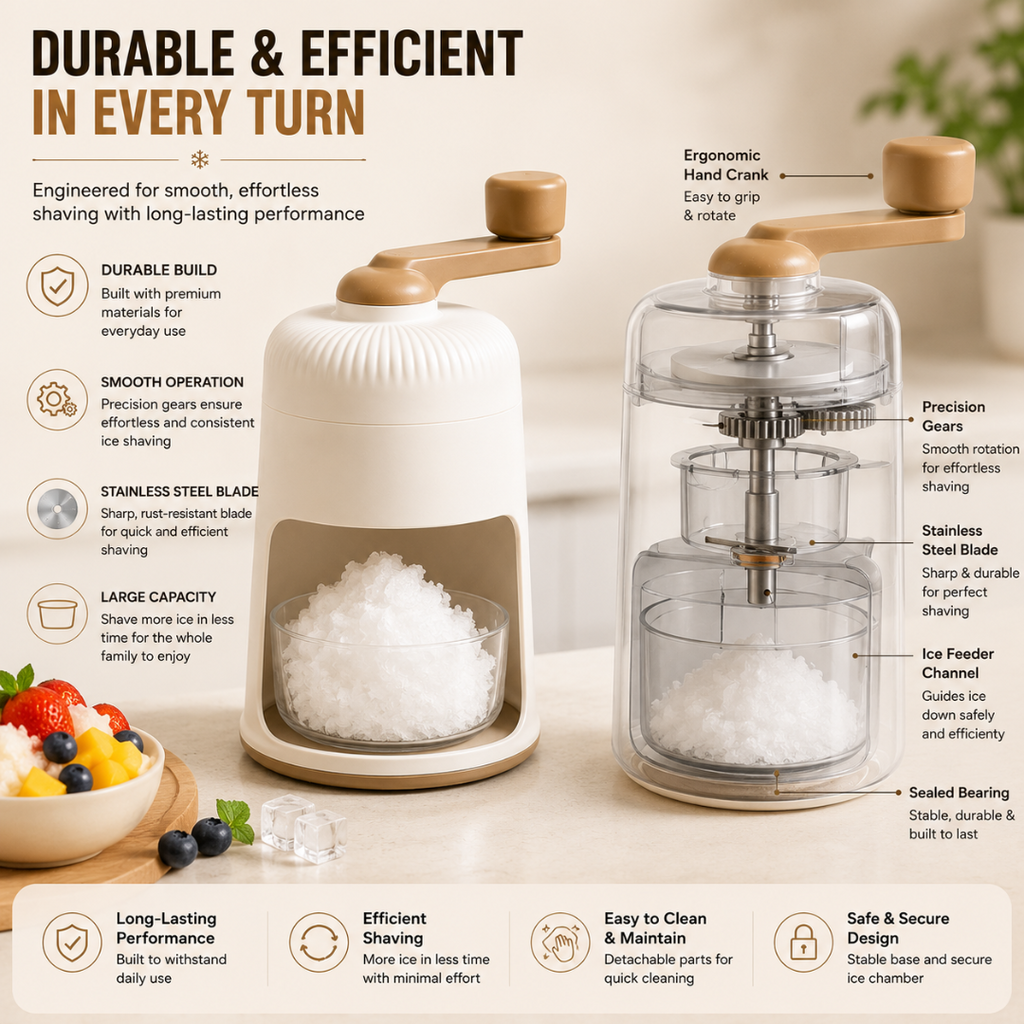Manual Ice Shaver and Snow Cone Machine
