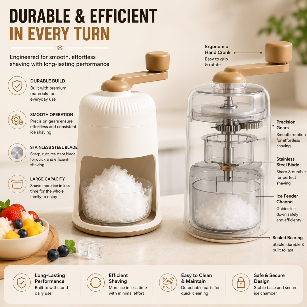 Manual Ice Shaver and Snow Cone Machine