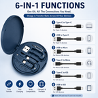 Multi-Function 6-in-1 Cable Kit with Different USB Pins Attachment & SIM slot (60w)