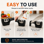 4-in-1 Kitchen Knife Accessories: 3-Stage Knife Sharpener Helps Repair, Restore, Polish Blades