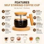 Self-Stirring Coffee Mug with 400ML capacity & Borosilicate Glass
