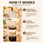 Self-Stirring Coffee Mug with 400ML capacity & Borosilicate Glass