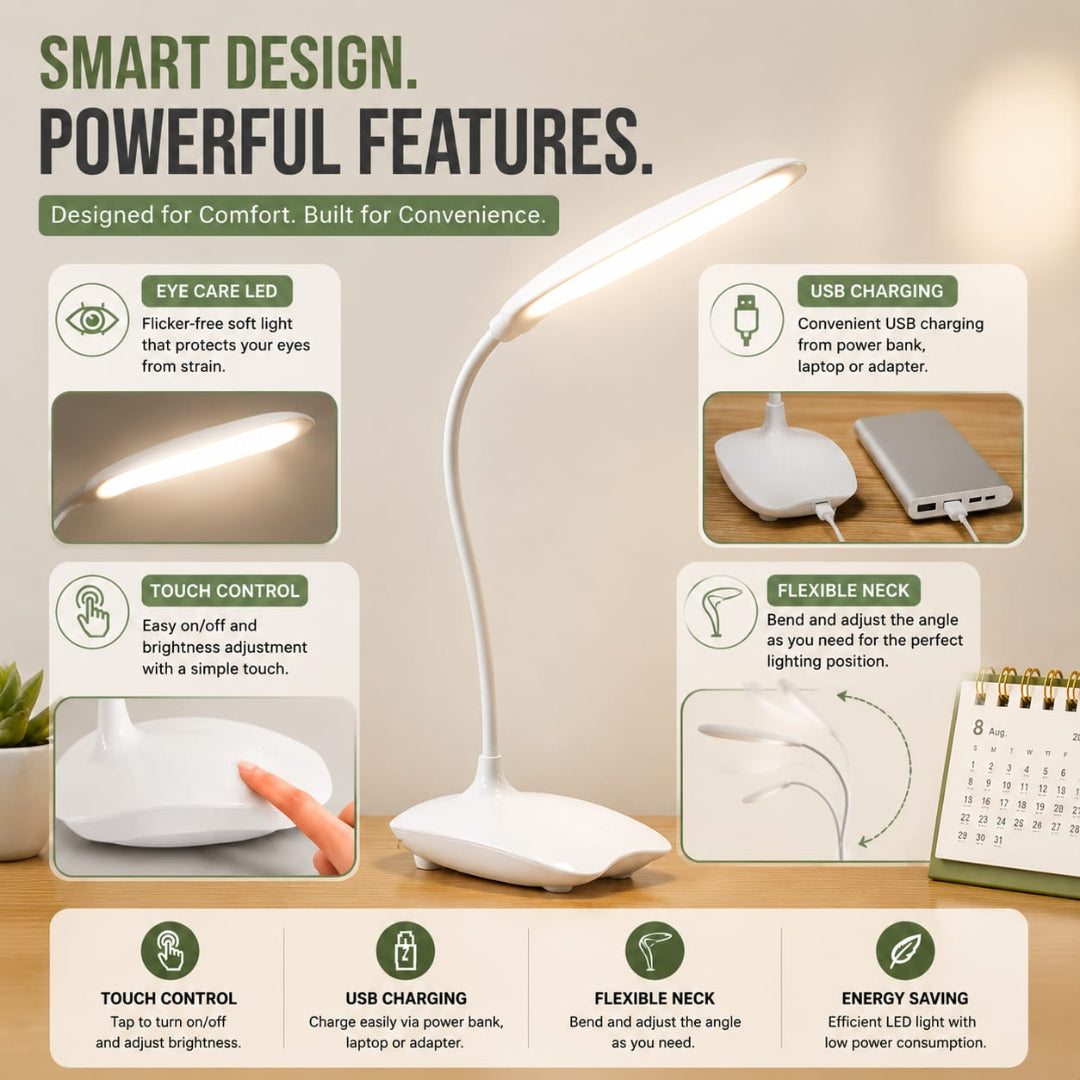 Led Desk Lamp Foldable and Rechargeable