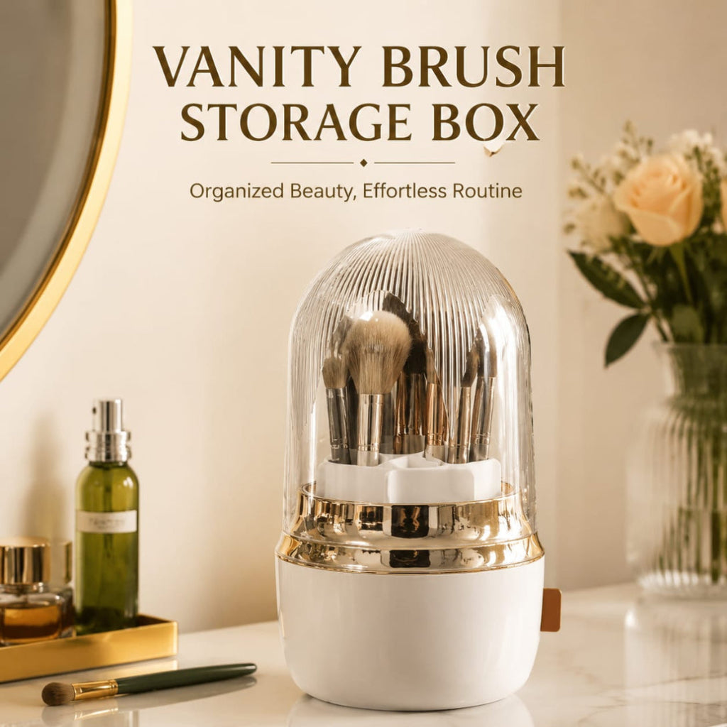 360° Rotating Makeup Brushes Holder