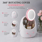 Egg Shape Organizer With LED Mirror ,Touch Light and Storage Drawers