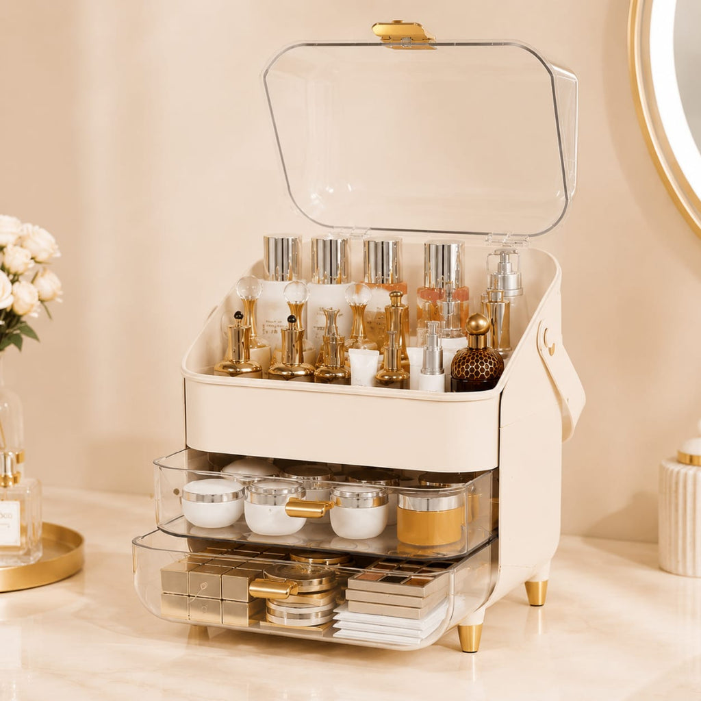 Premium Large Luxury Vanity top Organizer for Skincare, Makeup and Cosmetics