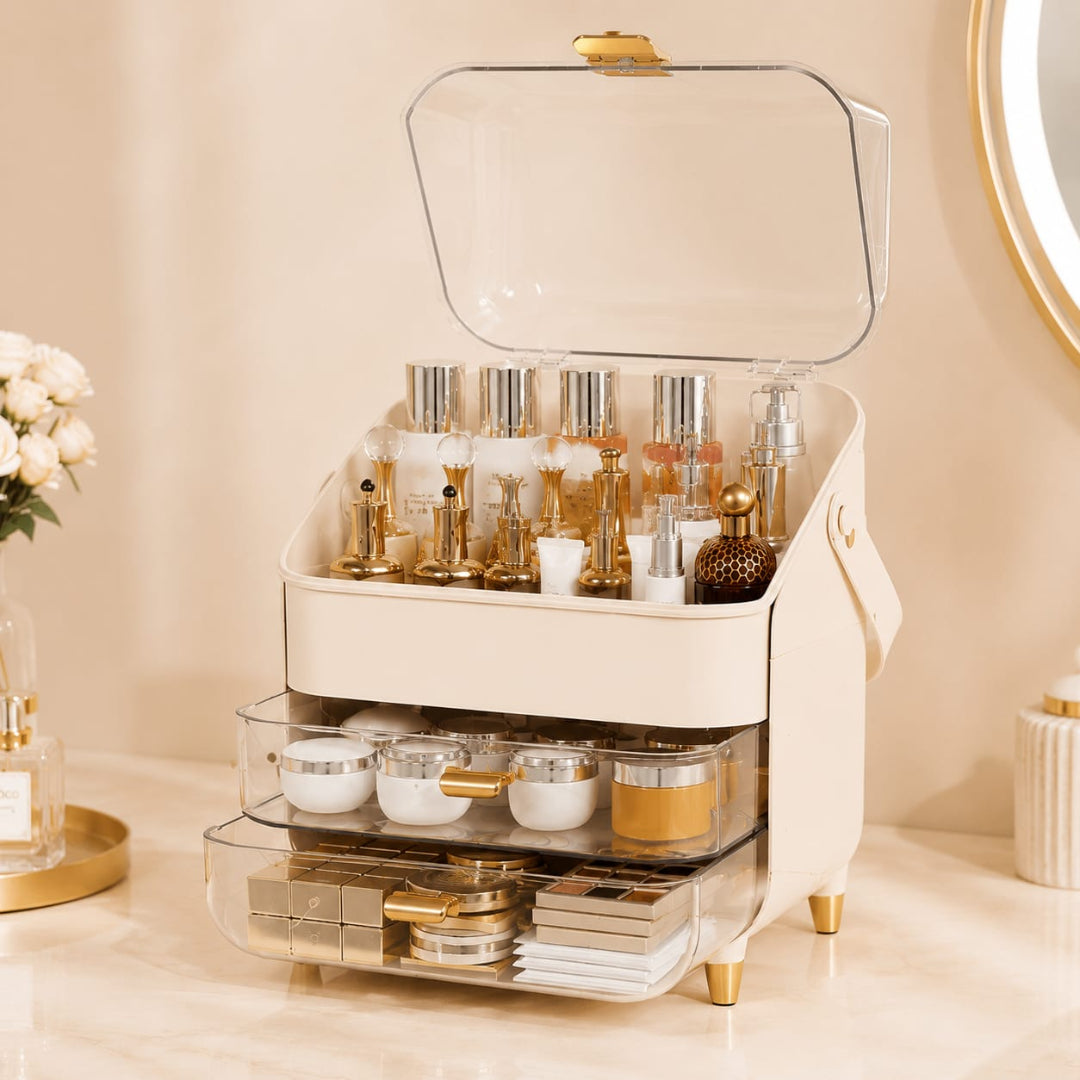 Premium Large Luxury Vanity top Organizer for Skincare, Makeup and Cosmetics