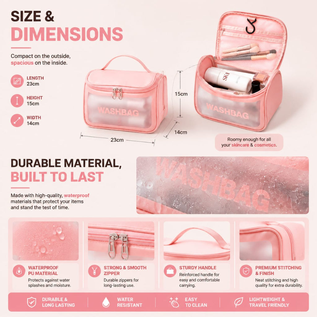 Portable Travel Makeup Skincare & Toiletry Bag
