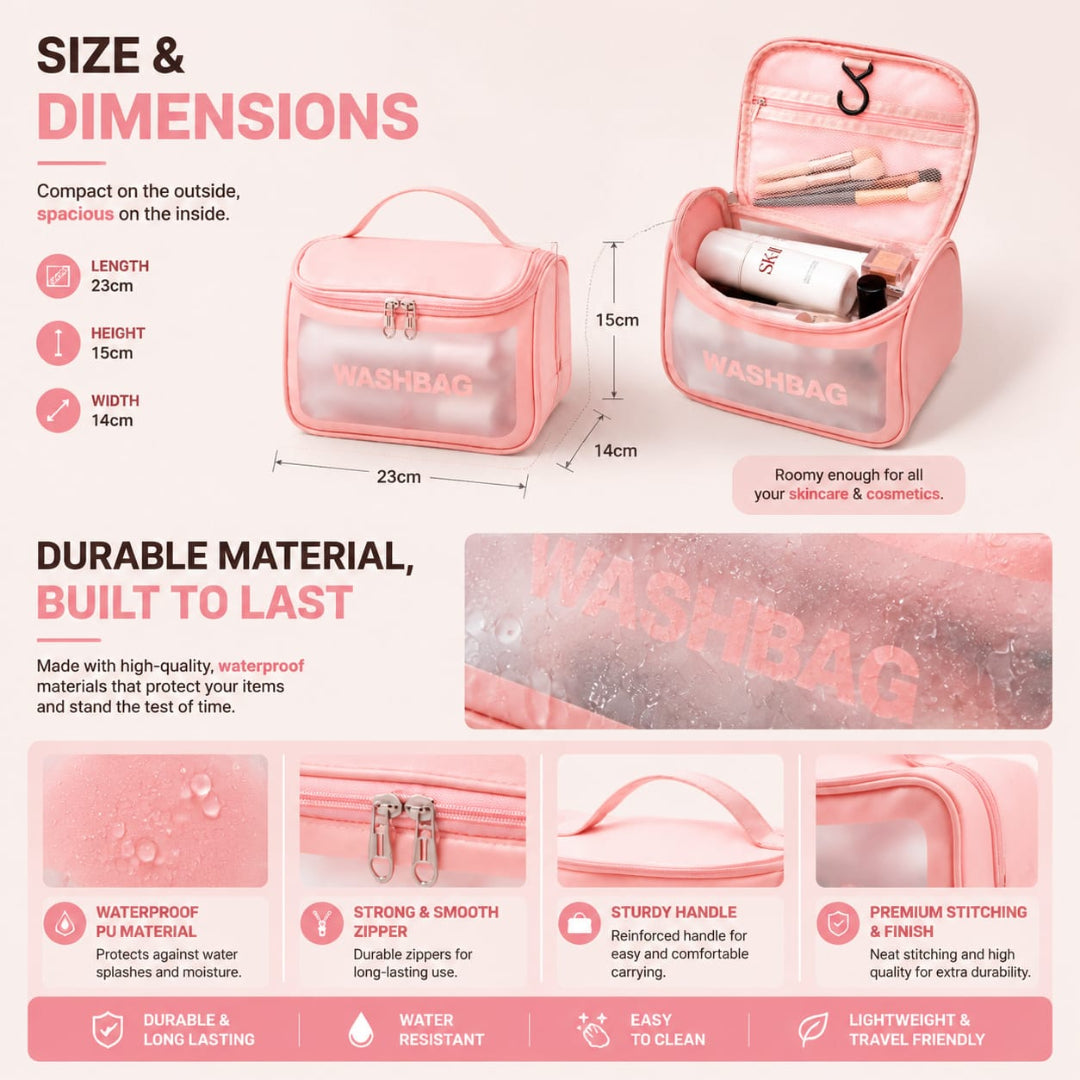 Portable Travel Makeup Skincare & Toiletry Bag