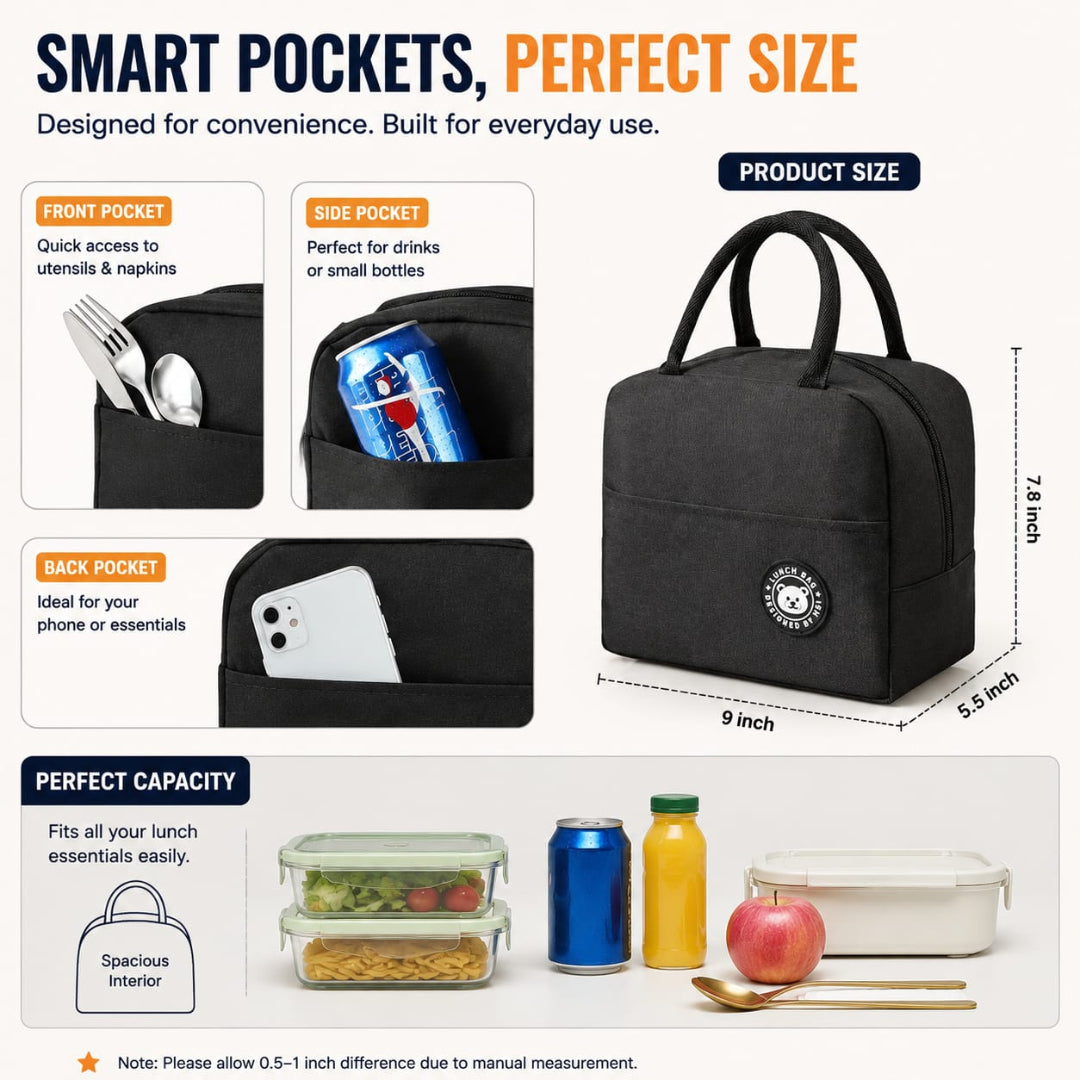 Portable Thermal Insulated Lunch Bag