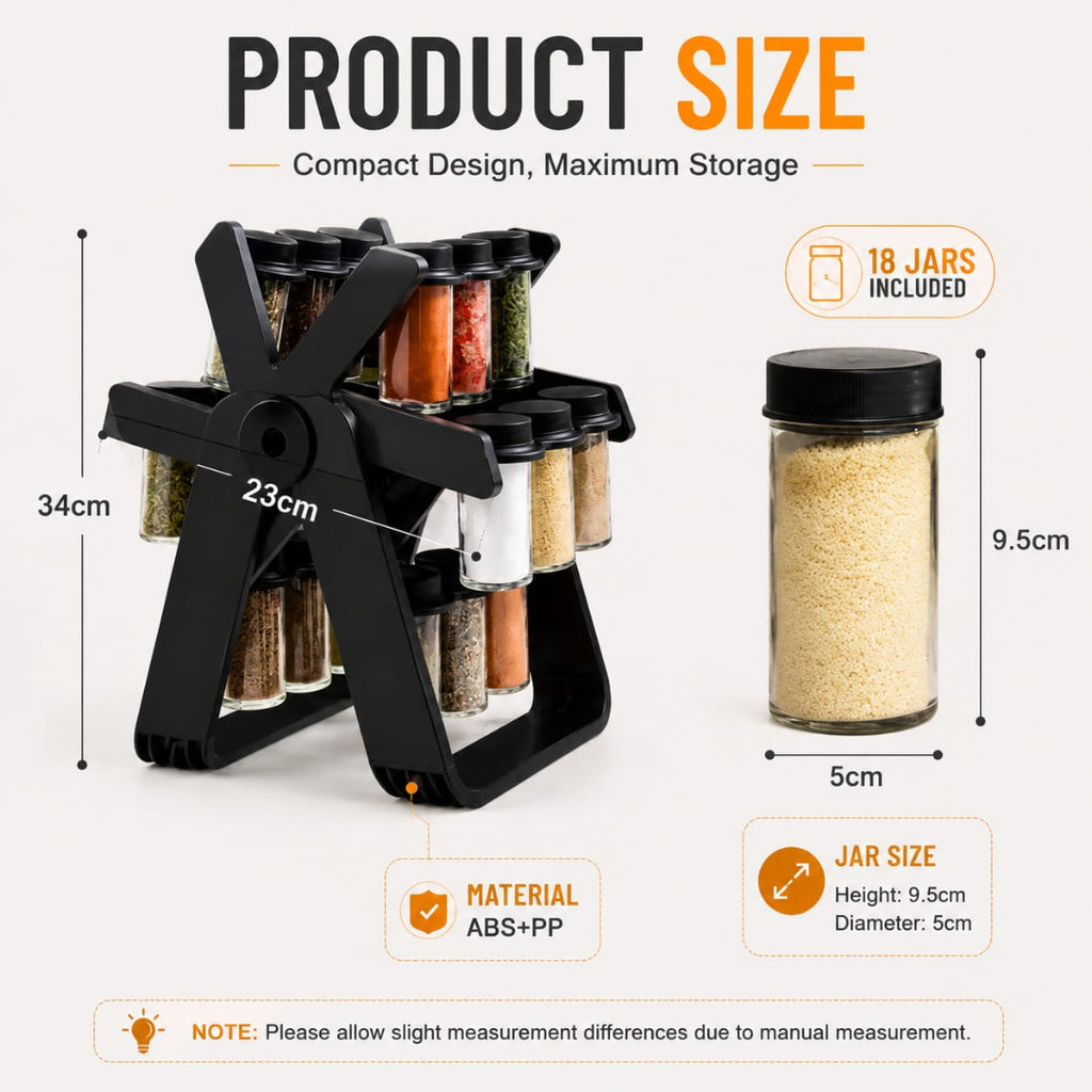 Rotating Ferris Wheel Spice Rack With 18Pcs Jar