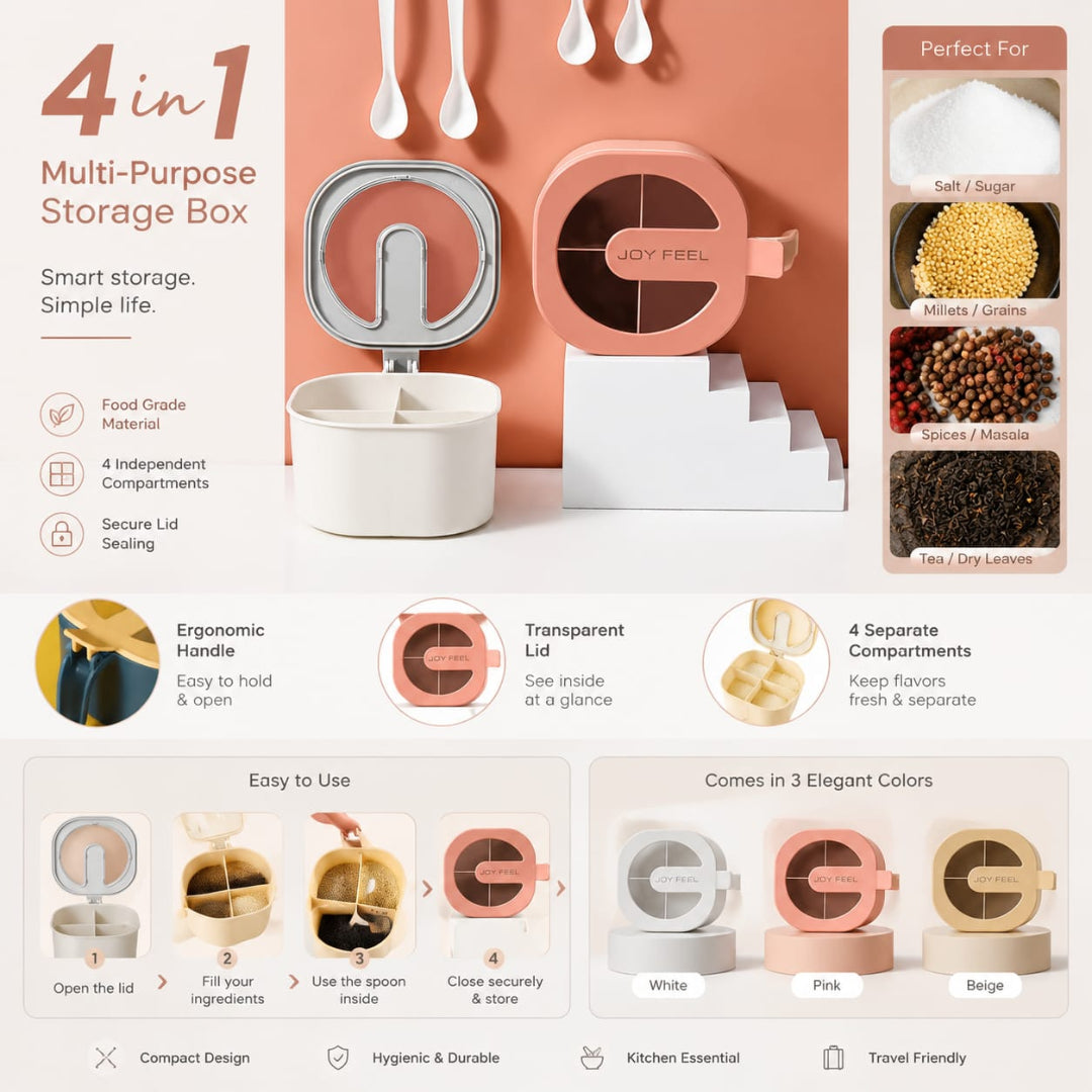 4 in 1 Spices Storage Box