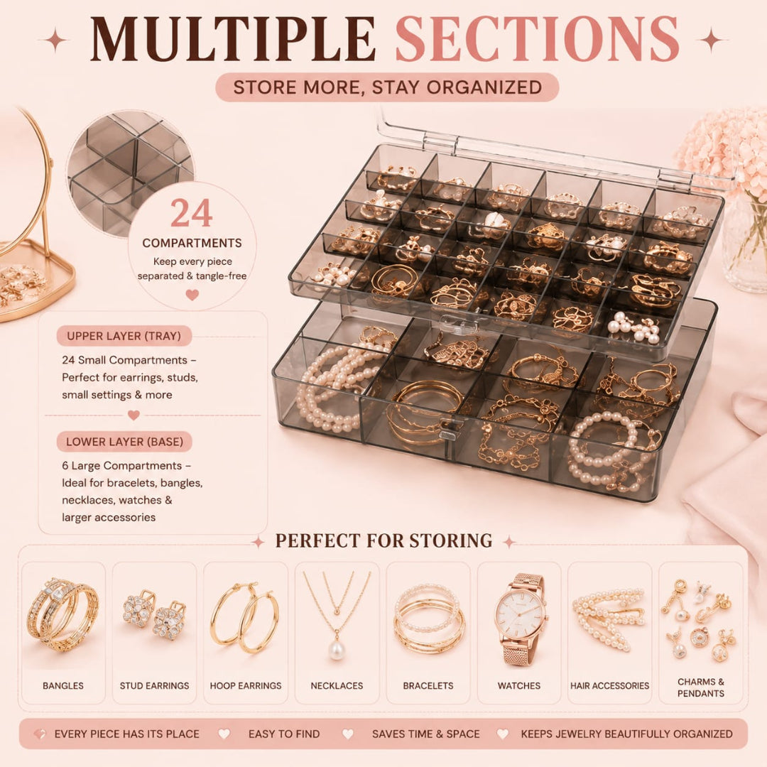 Double layered Acrylic Jewelry Organizer