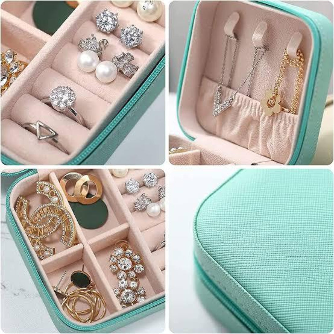 Leather Travel Jewelry Organizer Box