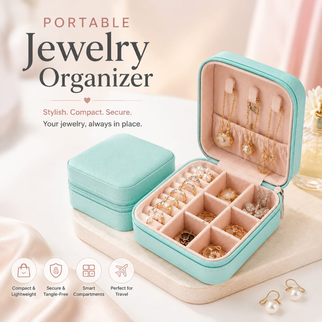 Leather Travel Jewelry Organizer Box