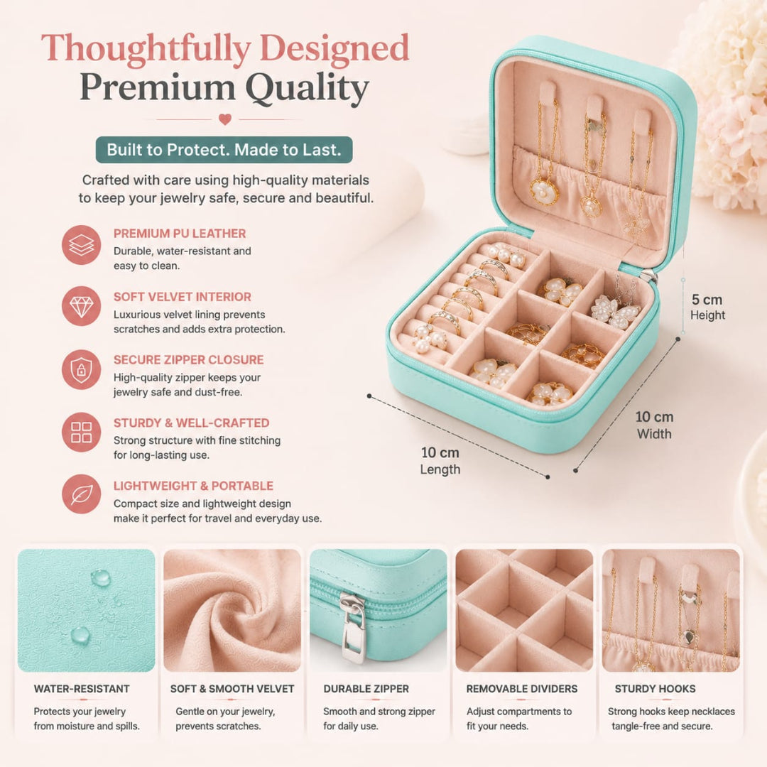 Leather Travel Jewelry Organizer Box