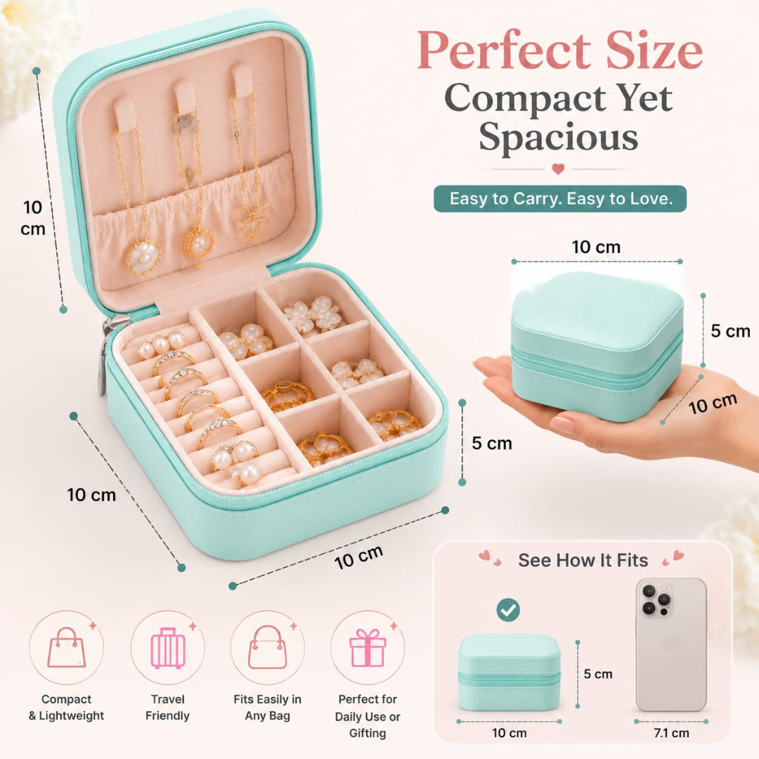 Leather Travel Jewelry Organizer Box