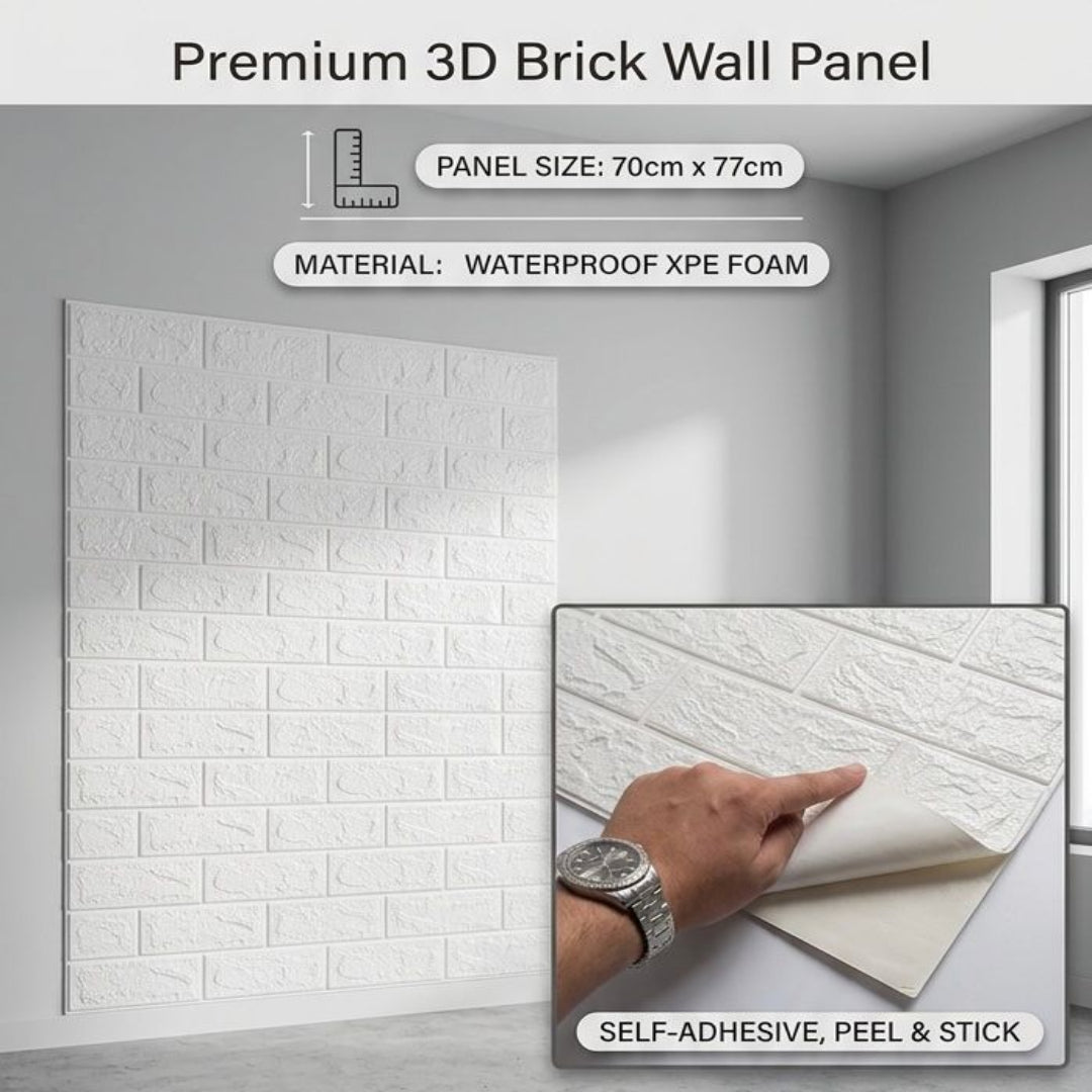 Self-adhesive 3D Wall Bricks Sheet