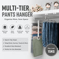 5 Tier Flexible Double Hook Stainless Steel Pant Hanger (Vertical & Horizontal)