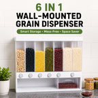 6 In 1 Wall Mounted Rice, Grain, Cereal Dispenser. (10 kg)