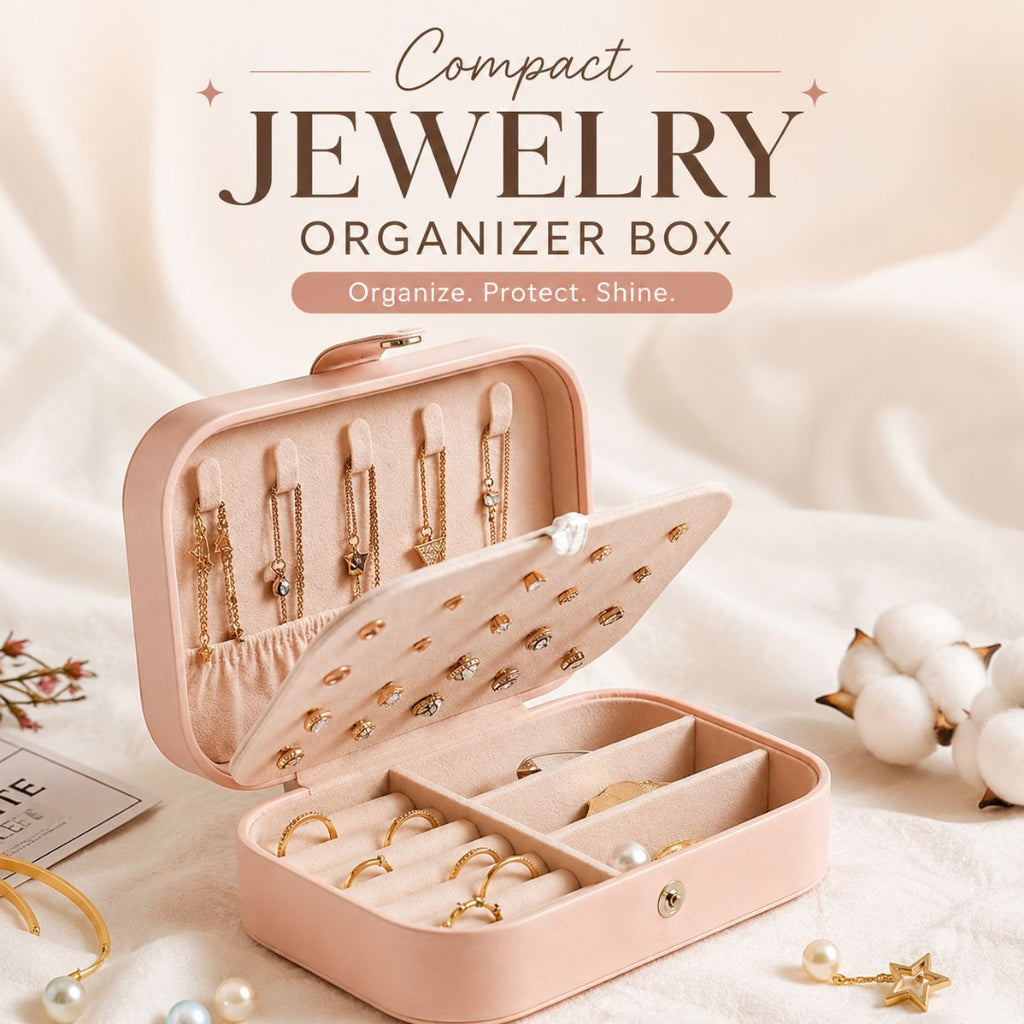 2 Layered Small Leather Jewelry Box - Jewelry Organizer