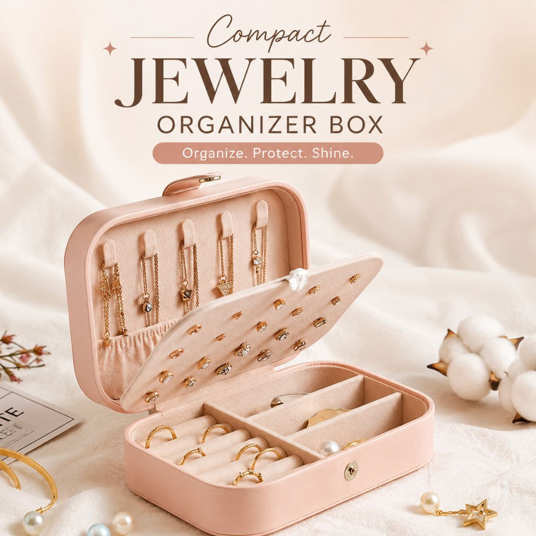 2 Layered Small Leather Jewelry Box - Jewelry Organizer
