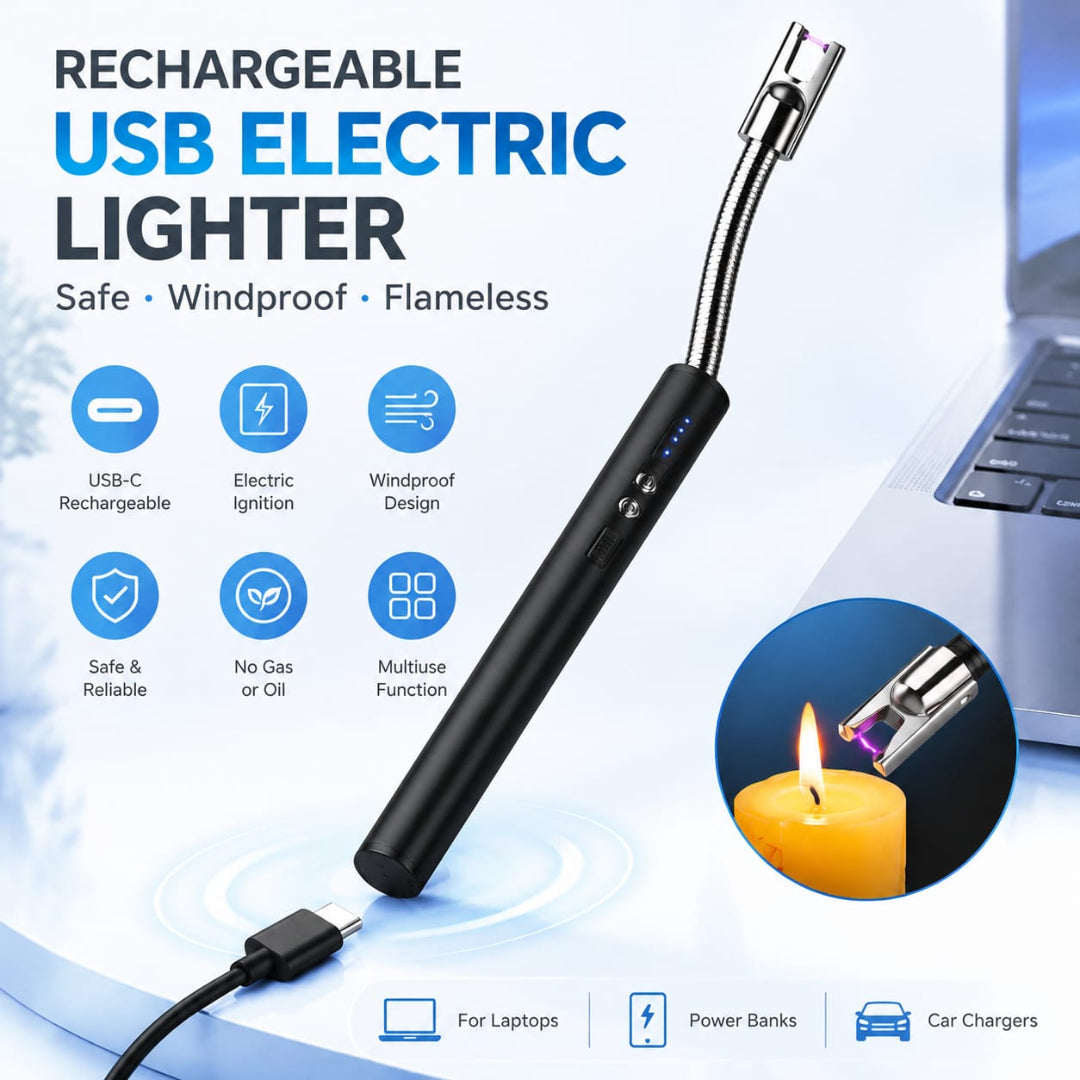 USB Rechargeable Flameless Lighter with 360° Flexible Neck
