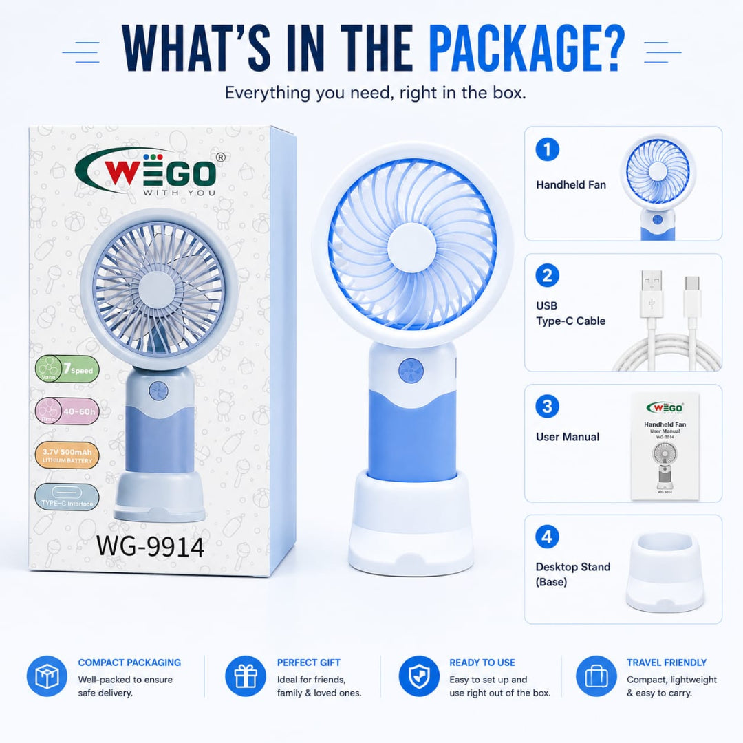 Rechargeable Mini Handheld & Desktop Cooling Fan