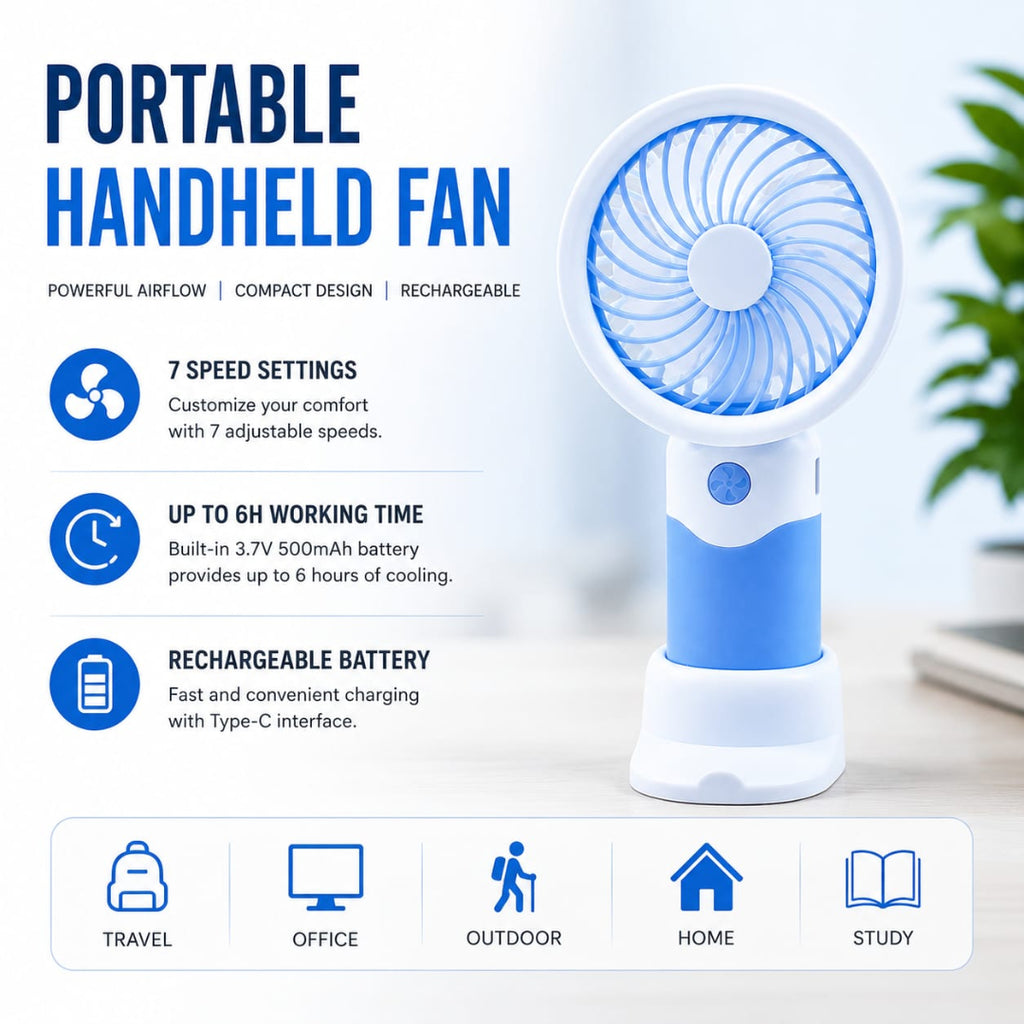 Rechargeable Mini Handheld & Desktop Cooling Fan