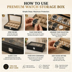 Premium Leather Watch Box Organizer (2,6,12 Slots)