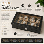 Premium Leather Watch Box Organizer (2,6,12 Slots)