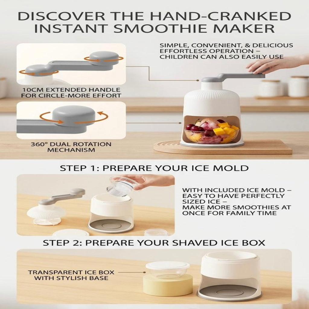 Manual Ice Shaver and Snow Cone Machine