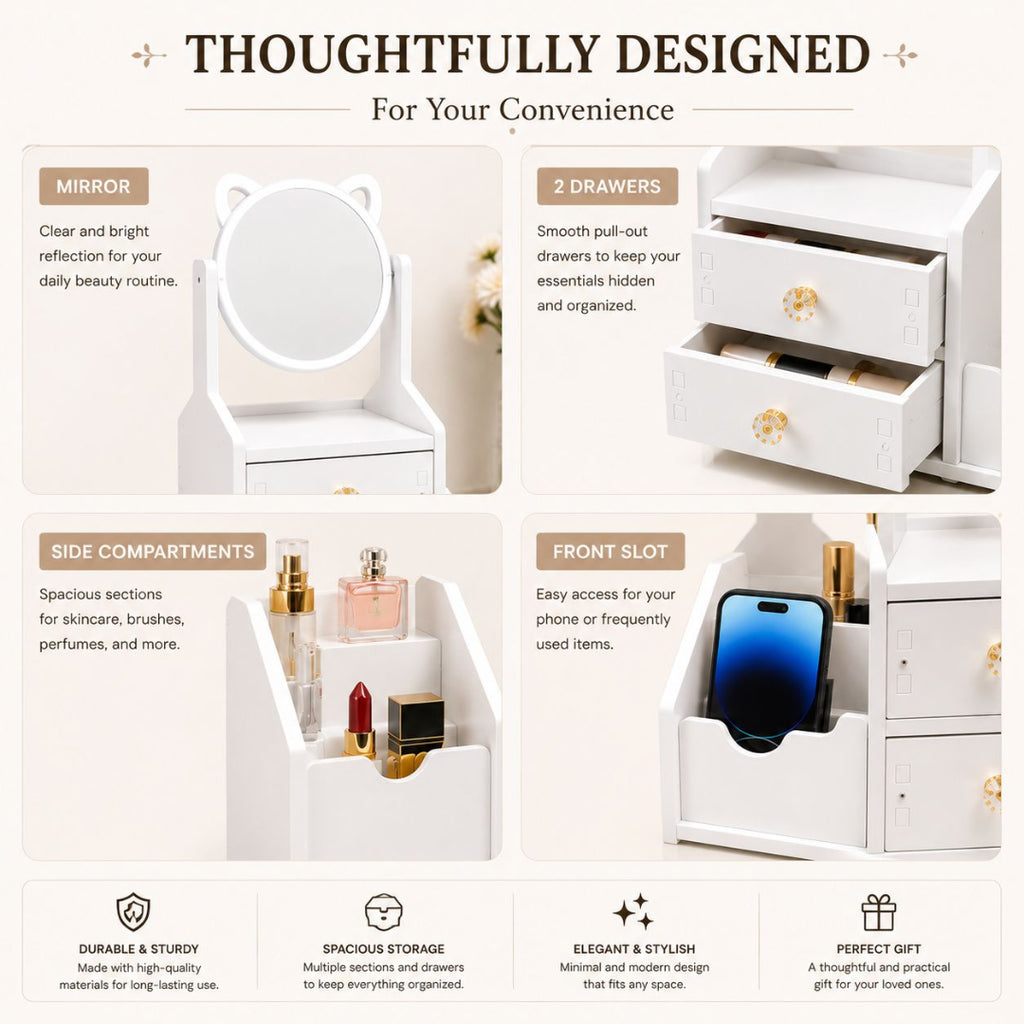 Vanity / Dressing Organizer for Make-up and Jewelry Storage