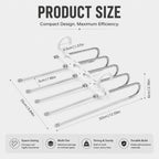 5 Tier Flexible Double Hook Stainless Steel Pant Hanger (Vertical & Horizontal)