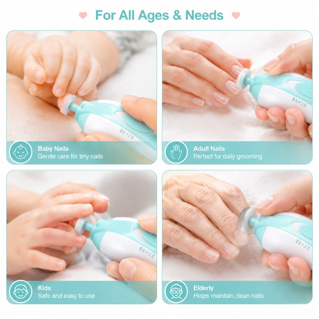 6 in 1 Baby Nail Trimmer Portable Electric Baby Manicure Pedicure Nail Clippers