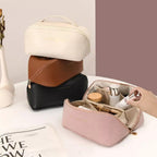 Leather Travel Cosmetic Organizer, Storage Make-up Pouch