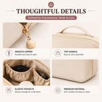Leather Travel Cosmetic Organizer, Storage Make-up Pouch