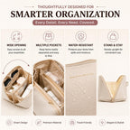 Leather Travel Cosmetic Organizer, Storage Make-up Pouch
