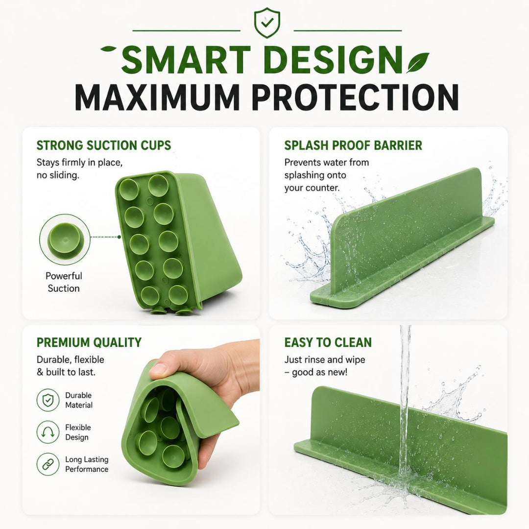Silicone Sink Splash Guard with Suction