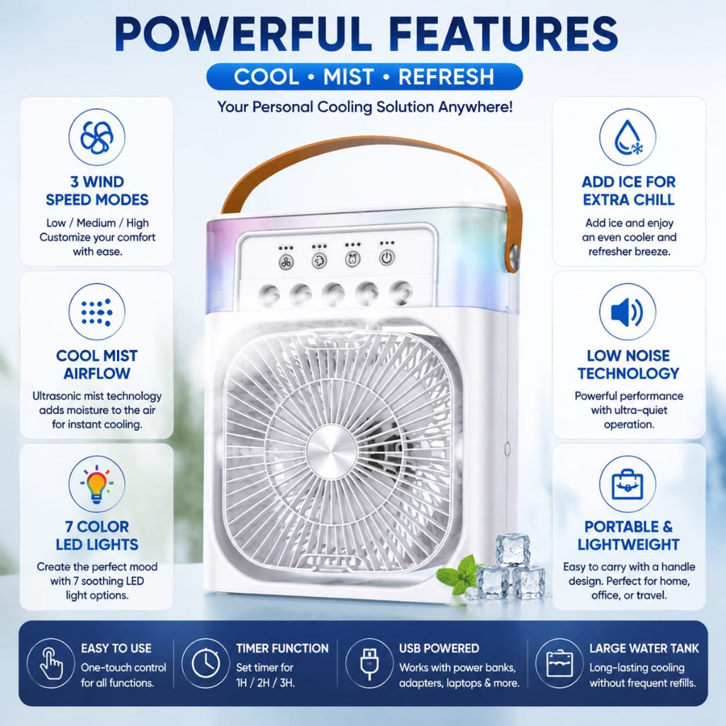 Portable Air Conditioning Cooling Mist Fan