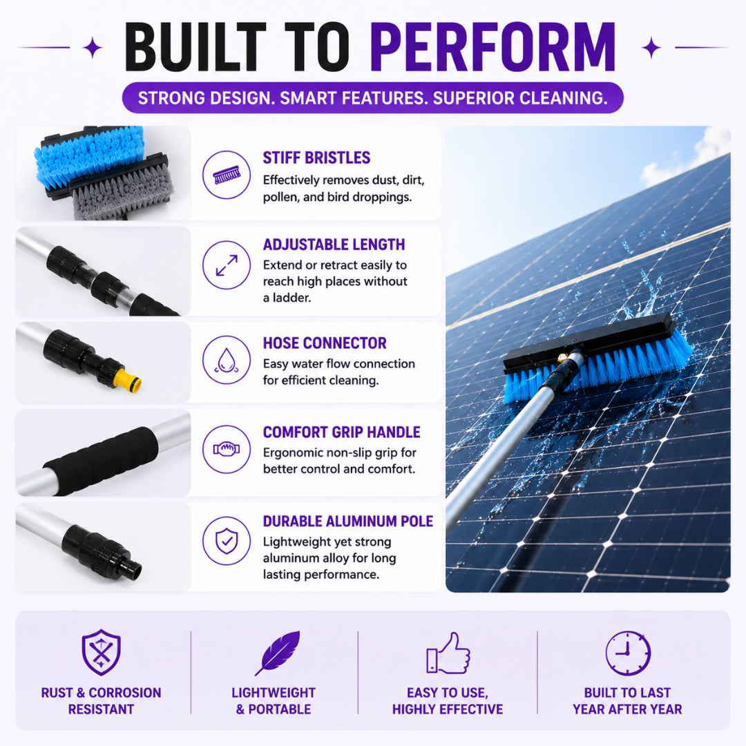 Telescopic Solar Panel Cleaning Brush