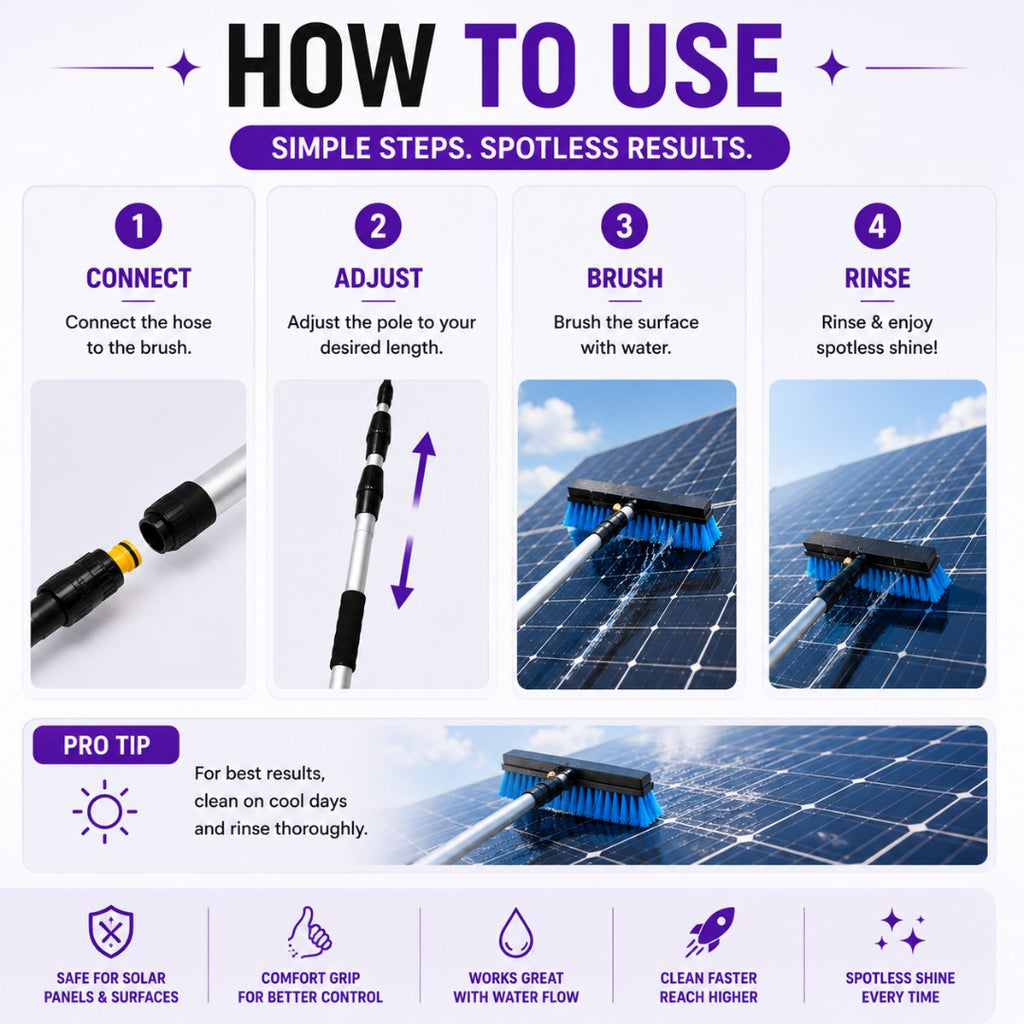 Telescopic Solar Panel Cleaning Brush