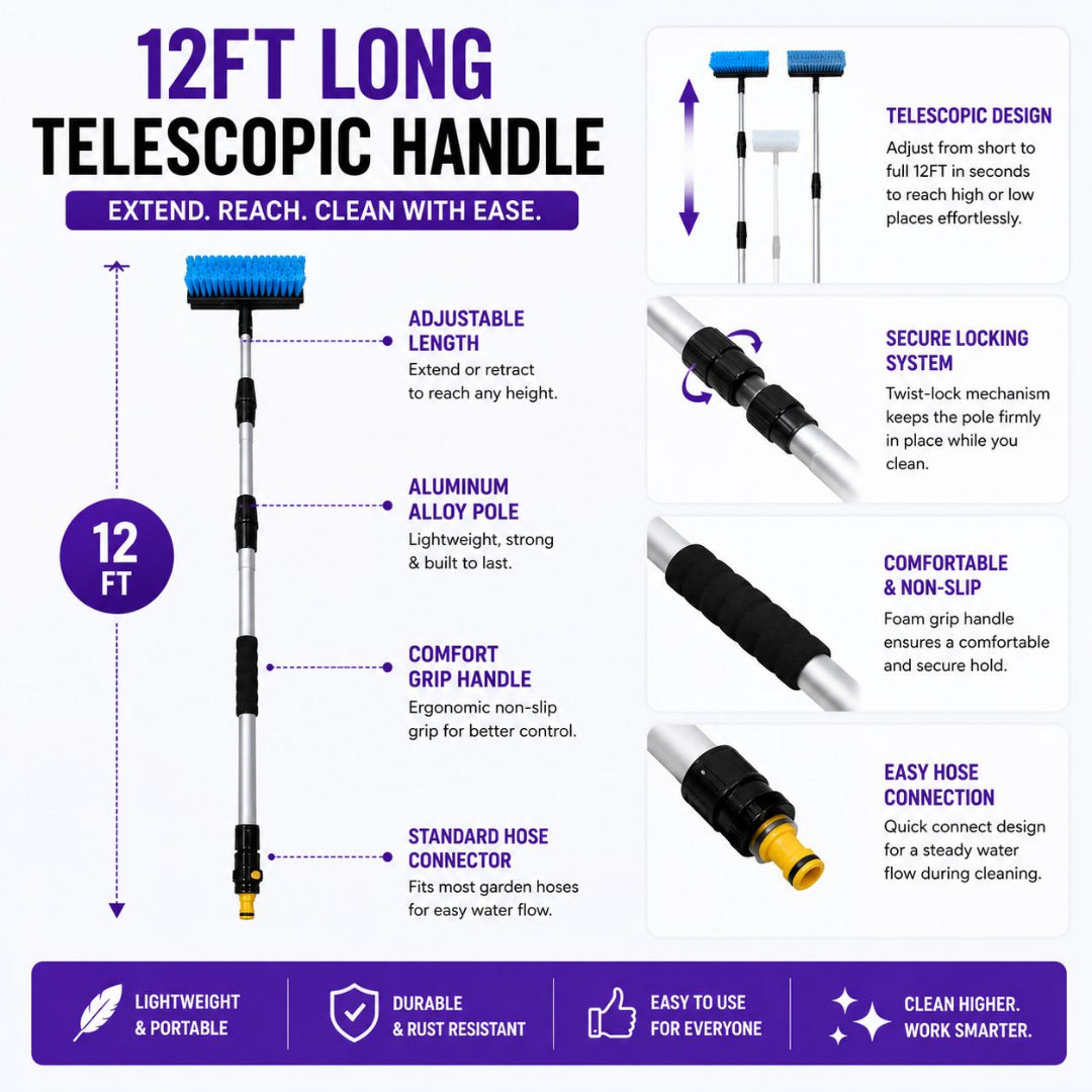 Telescopic Solar Panel Cleaning Brush