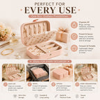 2 Layered Small Leather Jewelry Box - Jewelry Organizer