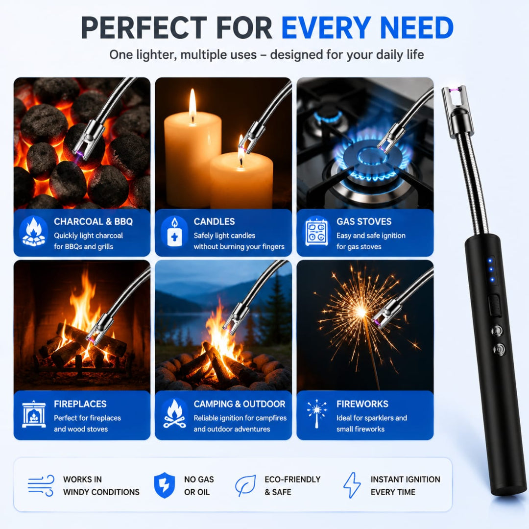 USB Rechargeable Flameless Lighter with 360° Flexible Neck